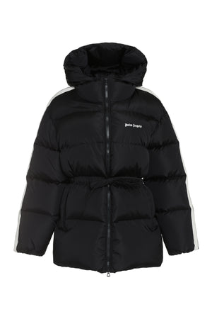 Belted full zip down jacket-0